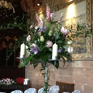 Wedding Flowers Cheshire: Candelabra (Ideal for Tables - Holds Four Candles and Flowers)