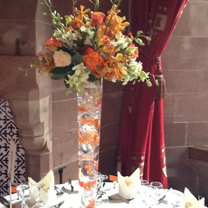 Wedding Flowers Cheshire: Glass Vases Design 80CM (Including Hire of Vase & Flowers)