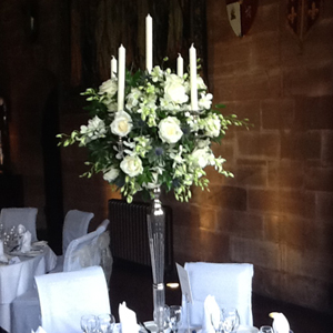 Wedding Flowers Cheshire: Silver Candelabra With Flowers